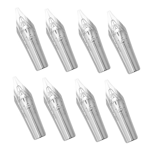 Angoily 8 Stück Ersatzfeder für Füllfederhalter Markierungen UV-Stift Füller Tinte für Füllfederhalter Stifte zum Schreiben Gel Stiftspitzen aus Metall Kalligraphie -Nibs Silver von Angoily