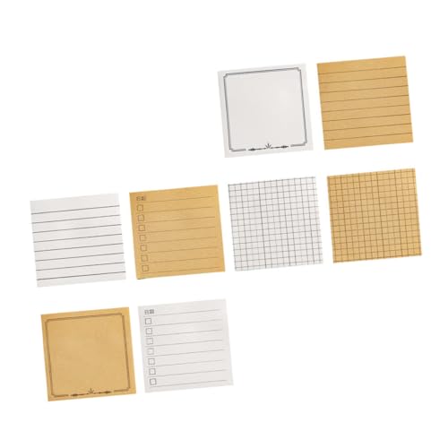 Angoily 8 Stück Haftnotizen Aufkleber Memo Decals für Schule Büro Zuhause Selbstklebend Weiß und Kraftpapier Planen Organisieren von Angoily