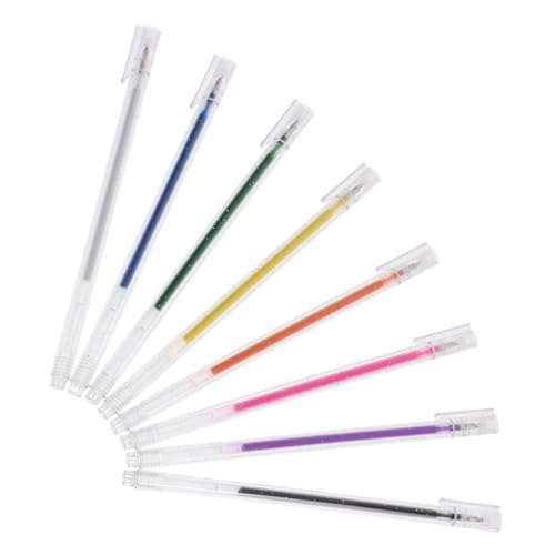 Angoily 8 Stück Handbuch Mark Pen bequemer Stift Färbenstifte Gel-Glitzerstifte Färben von Glitzerstiften professioneller Gelstift mehrfarbiger Stift Gelstift Masse Glitzermarker Plastik von Angoily