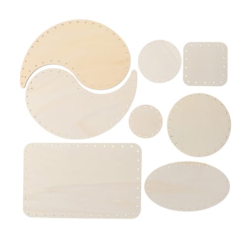 Angoily 8 Stück Holzscheibenaufkleber Wand Multi Oval Unfertige Holzspäne Graffiti-holzscheiben Holzausschnitte Holz Natürliche Scheiben Holzspäne Mit Löchern Holzbretter Selber Machen von Angoily