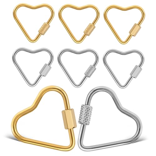 Angoily 8 Stück Karabiner Verschlussclip in Herzform Herz-schlüsselanhänger Carabiner Clip Liebe Schlüsselanhänger Herzförmiger Schlüsselanhänger Schlüsselhalter Rostfreier Stahl Angoily 8 Stück Karabiner Verschlussclip in Herzform Herz-schlüsselanhänger Carabiner Clip Liebe Schlüsselanhänger Herzförmiger Schlüsselanhänger Schlüsselhalter Rostfreier Stahl von Angoily