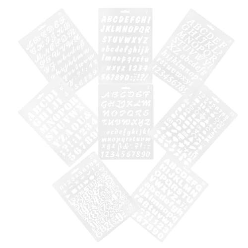 Angoily 8 Stück Malvorlage Wandschablonen Zum Bemalen Wiederverwendbare Schablonen Brief Schablonen Zum Basteln Wiederverwendbar Alphabet Malerei Für Plastik Weiß von Angoily
