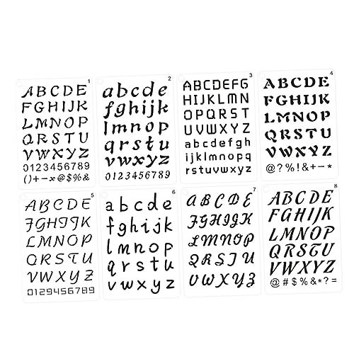 Angoily 8 Stück Malvorlage kleine Buchstabenschablonen Schablonen für die Kartenherstellung Briefe Stencil gießform Teller Kalligrafie Vorlagen Buchstaben Schablonen zum Malen pet0.25mm Angoily 8 Stück Malvorlage kleine Buchstabenschablonen Schablonen für die Kartenherstellung Briefe Stencil gießform Teller Kalligrafie Vorlagen Buchstaben Schablonen zum Malen pet0.25mm von Angoily