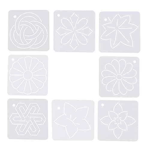 Angoily 8 Stück Quilten Zeichenbrett Bausätze Schablone zum Quilten und Nähen Decke Quilt-Vorlagen Patch Flecken quilt schablonen embroidery Stickerei-Blumen-Vorlage Stickschablone Plastik von Angoily