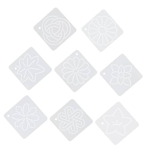 Angoily 8 Stück Quilten Zeichenbrett Schablone Stickerei Patch Blume Zubehör Flecken Bausätze Stoff Weg Material Bausatz Quilt-vorlagen Nähen Verfolgen Decke Zusammensetzen Stich Plastik von Angoily