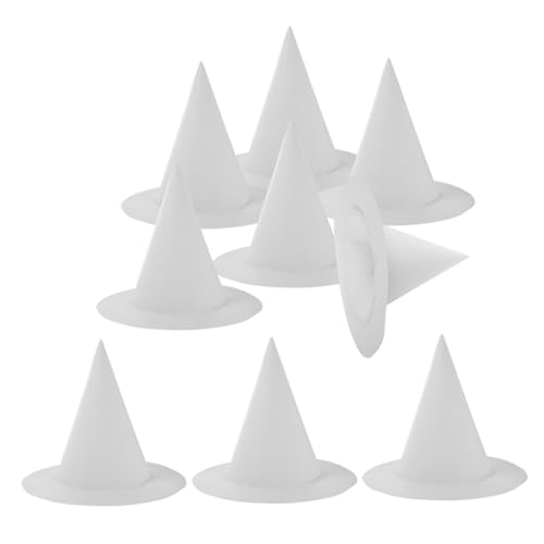 Angoily 8 Stück Teiliges Diy Hexenhut Weiß zum Bemalen Blanko Papier Bastelhüte für Halloween Party Dekoration Kreative Malmaterialien Kindgerechte Bastelaktion für Familien und von Angoily