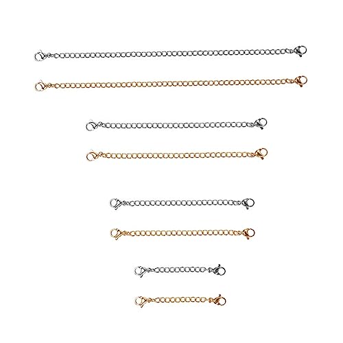 Angoily 8 Stück Teiliges Kettenverlängerung DIY Schmuckzubehör Verstellbar für Armbänder Halsketten Langlebig Hautfreundlich Einfache Handhabung Gold und Silber Angoily 8 Stück Teiliges Kettenverlängerung DIY Schmuckzubehör Verstellbar für Armbänder Halsketten Langlebig Hautfreundlich Einfache Handhabung Gold und Silber von Angoily