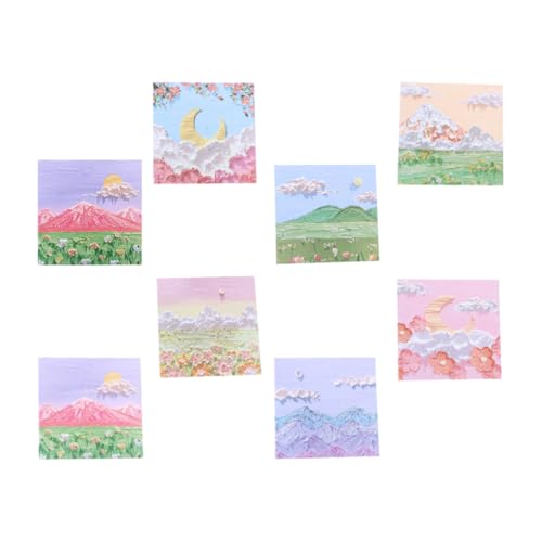 Angoily 8 Stück Teiliges Landschafts Memo Sticker für Scrapbooking Selbstklebende Notizen im Mixed Style für Büro Schule und Zuhause von Angoily