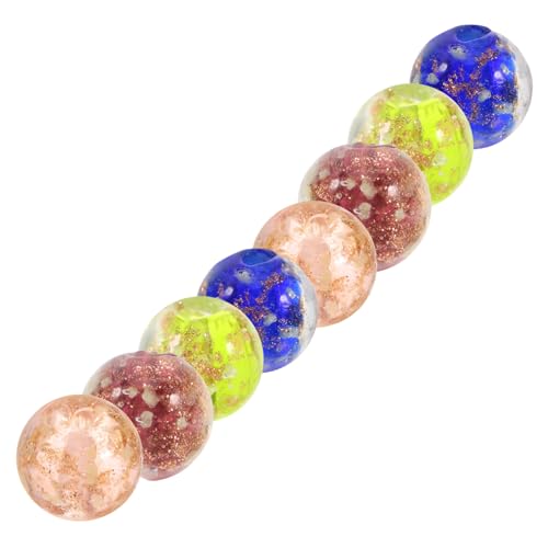 Angoily 8 Stück Teiliges Nachtlichter Diy Perlen Bunte Spacer Beads für Schmuck Geeignet für Armbänder und Ohrringe Rot Grün Fruchtgrün Schwarz Lila See Blau von Angoily