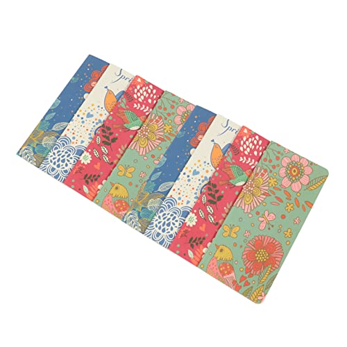 Angoily 8 Stück Teiliges Notizbuch mit Blumen und Vogelmotiv Vintage Notizblock für Reisen für Tagebuch und Kreative Notizen Blush Bamboo und Retro von Angoily