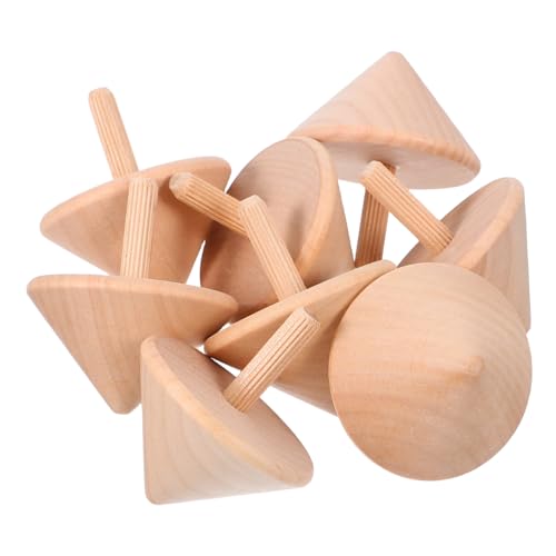 Angoily 8 Stück Teiliges Unbemaltes Holz Tragbares Bastelspielzeug Robuster Gyro aus Naturbelassenem Holz Interaktives Aktivitätsspielzeug Geschicklichkeit und Eltern Junge Mädchen von Angoily
