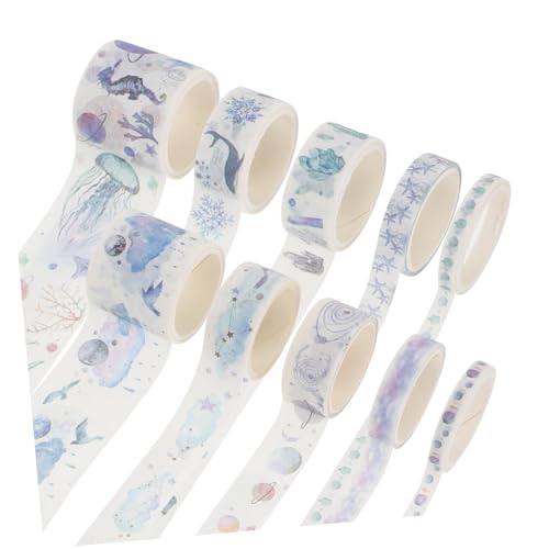Angoily 8 Stück Teiliges Washi Masking Tape Set Aufkleber und Dekorative Klebebänder für Scrapbook DIY Tagebuch Kalendergestaltung Wiederverwendbar Leicht Abziehbar ohne Rückstände für von Angoily