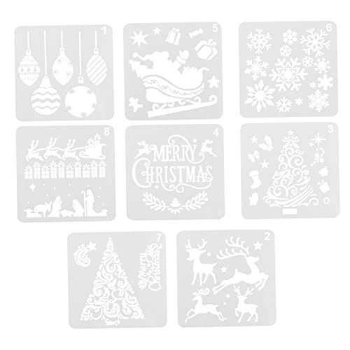 Angoily 8 Stück Teiliges Weihnachts Malschablonen aus Hochwertigem Wiederverwendbar Vielseitig für DIY Scrapbooking Karten Wanddekoration Geeignet für Erwachsene Festliche Kreativität Angoily 8 Stück Teiliges Weihnachts Malschablonen aus Hochwertigem Wiederverwendbar Vielseitig für DIY Scrapbooking Karten Wanddekoration Geeignet für Erwachsene Festliche Kreativität von Angoily