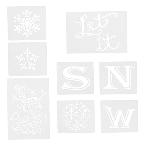 Angoily 8 Stück Teiliges Weihnachts Schneeflocken DIY Template Wiederverwendbare und Zeichenschablonen Umweltfreundlichem Material für Festliche Bastelarbeiten und Schneespray Einfach zu von Angoily