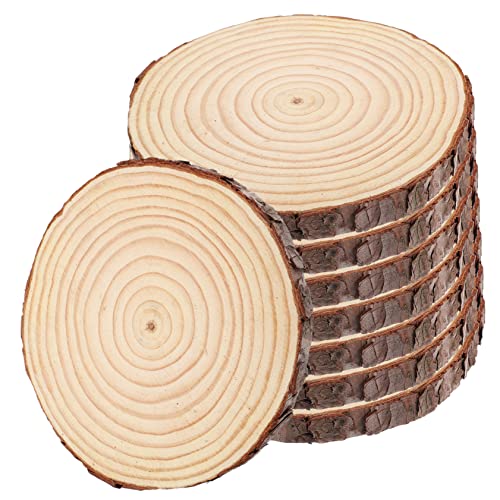 Angoily 8 Stück Unfertige Rundholzscheiben Unvollendet Hochzeitsdekor Bastelzubehör Runder Untersetzer Aus Holz Natürliche Holzscheiben Holz Kreis Holzscheiben Für Diy Kiefernholz von Angoily