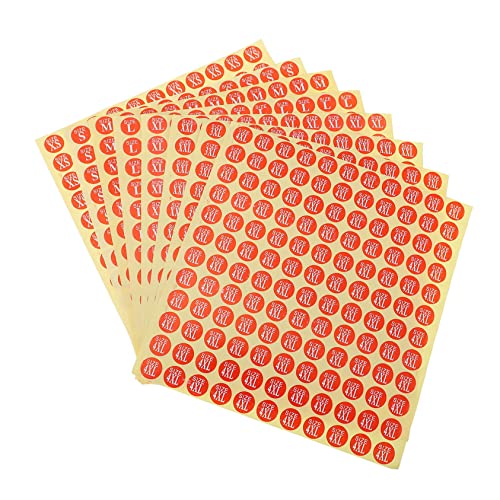Angoily 80 Blatt Runde Größenaufkleber Selbstklebende Etiketten für Bekleidung Xs zur Größenkennzeichnung und Klassifizierung von Textilien Vielseitig Einsetzbar Papier und von Angoily
