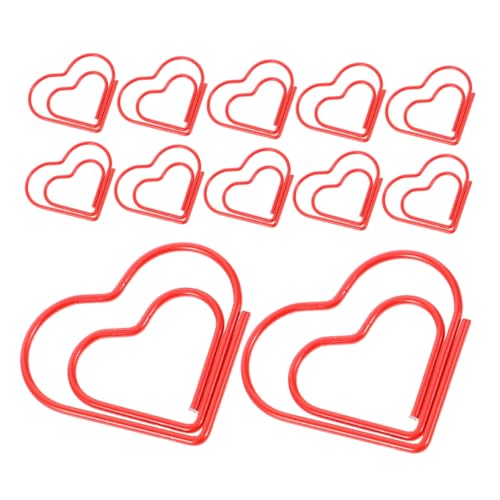 Angoily 80 Stück Büroklammern in niedlicher Form Büroklammern in Buchform süßes Büroklammer-Lesezeichen Charm-Lesezeichen-Büroklammer kleine Büroklammern süße Büroklammern Metall rot von Angoily