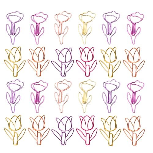 Angoily 80 Stück Bunte Tulpen Blumen-papierclips Farbenfrohe Niedliche Büroklammern für Aktenorganisation Vielseitig als Lesezeichen Planer-clips Tragbar für Schule und Büro Angoily 80 Stück Bunte Tulpen Blumen-papierclips Farbenfrohe Niedliche Büroklammern für Aktenorganisation Vielseitig als Lesezeichen Planer-clips Tragbar für Schule und Büro von Angoily