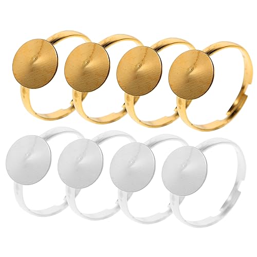 Angoily 80 Stück Diy Ringe Basis Ringrohlinge für Schmuckherstellung Silber Gold Langlebig Kreativ für Fingerringe Geschenkidee für Bastelfans von Angoily