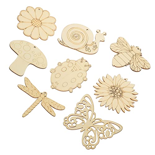Angoily 80 Stück Holzscheiben Zum Selbermachen Party Warme Blanko Ornamente Dekoration Blanke Holzspäne Dekorative Holzscheiben DIY Malausschnitte Holzausschnitte von Angoily