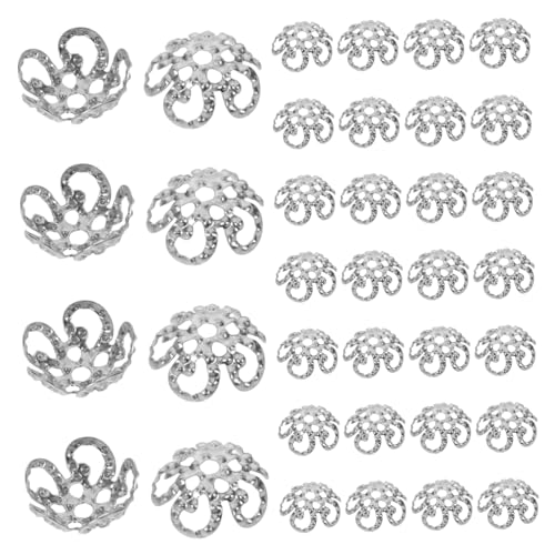 Angoily 800 Stück Vintage Blumen Metall Perlenkappen Hohl Schmuckzubehör für DIY Armbänder Halsketten Ohrringe Vielseitige Metall Schmuckbeschläge mit Antikem Charme von Angoily