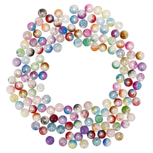 Angoily 80Stücke Glasperlen Crackle Beads für DIY Armbänder Halsketten und Schmuckherstellung Umweltfreundliche Bastelperlen für und Dekorationen von Angoily