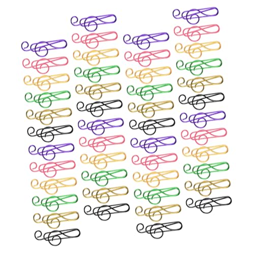 Angoily 85 Stück Buntfarbige Musiknoten Büroklammern Teiliges aus Metall Kreative und Dekorative Clips für Büro Schule Notizen und Scrapbooking von Angoily