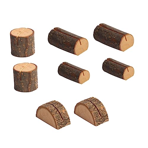 Angoily 8Stücke Holz Fotohalter Mit Stabiler Basis Kreative Tischkartenhalter Für Dekoration Büro Wohnzimmer Und Empfangsräumen Rustikale Holzclips Für Fotos Und Karten von Angoily