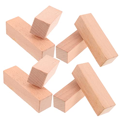 Angoily 8Stücke Holzquadratstempel Buchenholz DIY Handstempel mit Klaren Schnitzlinien für Etiketten und Karten Runde Kanten Einfach zu Handhaben von Angoily