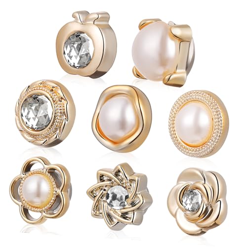 Angoily 8Stücke Magnetische Hijab Pins Sichere und Stilvolle No Sew Knöpfe für Kleidung Vielseitig Einsetzbar für Schals Tücher und Shirts Sichere Magnetverschluss Broschen für Mode von Angoily