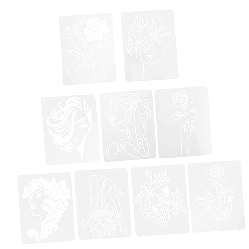 Angoily 9 Blätter Blumencharaktervorlage Wandschablonen zum Bemalen Vinyl Zeichnung Schablonen für die Wandmalerei Blumen- Malvorlage Malschablonen Blumenschablone zum Malen das Haustier von Angoily