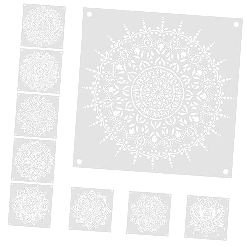 Angoily 9 Blätter Mandala Schablonen Praktische Diy Schablonen für Raumdekoration für Wände Möbel Stoffe und Mehr für Einzigartige Designs und Persönliche von Angoily