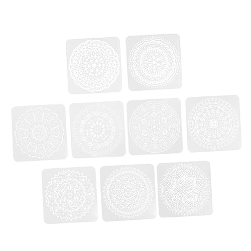 Angoily 9 Blätter Mandala Stencil Wiederverwendbare Malvorlagen für Diy Mandala Dot Painting für Scrapbooking Wandgestaltung und Bastelprojekte von Angoily