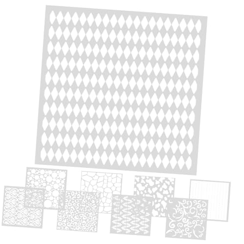 Angoily 9 Blätter Teiliges Wiederverwendbare Kreative Graffiti Schablonen Geometrische Muster Malvorlagen für DIY Wandmalerei Kinderfreundliche Leichte Hohlvorlagen zum Zeichnen und von Angoily