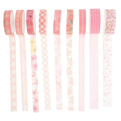 Angoily 9 Rollen Aufkleberband DIY Scrapbook Bänder Journal Band Dekorationen Mehrzweck Washi Band DIY Band Bastelband Dekorative Klebebänder Süßes Washi Band von Angoily