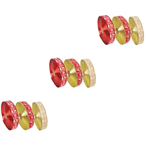 Angoily 9 Stck. Weihnachtsdekorationsband Weihnachtssamtband Weihnachtsbänder Satin Weihnachtsdekorationen Bandbögen Verpackungsband Partydekoration Handwerk Weihnachtsband Zufällige Farbe von Angoily