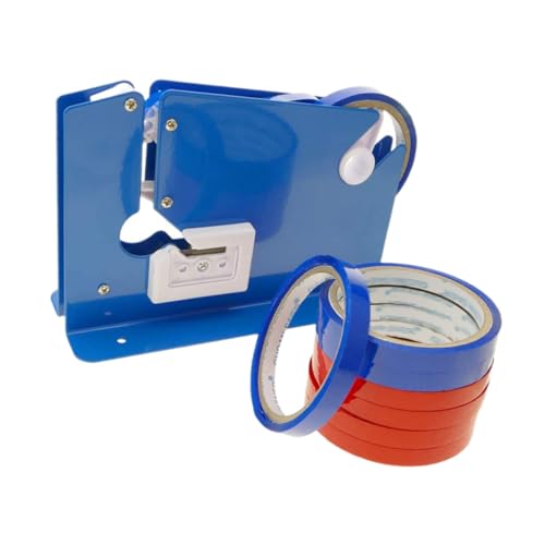 Angoily 9 Stück Bandschneider Beutelversiegelung Klebebandabroller für den Schreibtisch poly Klebebandtasche Versiegelungsmaschine Klebeband-Spender-Maschine Eisen Blue von Angoily