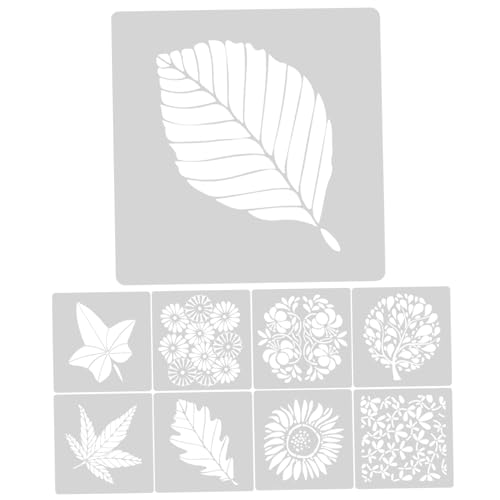 Angoily 9 Stück Blumenmalerei Wanddekoration Wandschablonen Musterschablonen Blumenmuster-Schablone Blumen- Schablonen für Blumenfarbe Wiederverwendbare Schablonenmalerei das Haustier von Angoily