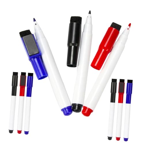 Angoily 9 Stück Magnetischer Whiteboard-Stift groß dünn radiergummi Whiteboard-Grundlage trocken abwischbare Marker mit feiner Spitze Weißer, trocken abwischbarer Marker Plastik Angoily 9 Stück Magnetischer Whiteboard-Stift groß dünn radiergummi Whiteboard-Grundlage trocken abwischbare Marker mit feiner Spitze Weißer, trocken abwischbarer Marker Plastik von Angoily