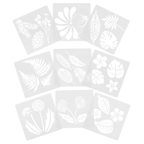 Angoily 9 Stück Teiliges Ausgestanzte Malvorlagen für DIY Dekorative Schablonen für Scrapbooking und Journaling Mehrfach Verwendbar und Wasserwaschbar von Angoily