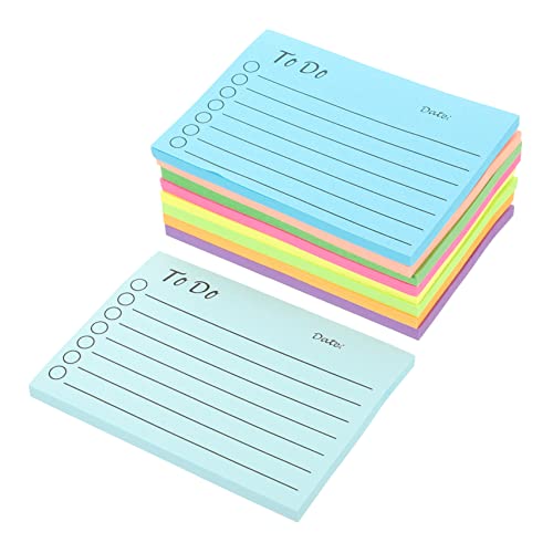 Angoily 9 Stück Teiliges Set Fluoreszierende Haftnotizen für Büro Schule und Zuhause Selbstklebende Notizblöcke Repositionierbar Rückstände für To Do Listen und Erinnerungen von Angoily