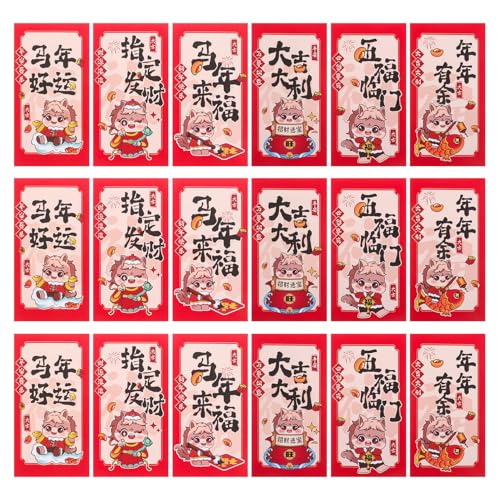 Angoily 90 Stück Chinesische Neujahrsumschläge Jahr Des Pferdes Rote Glücksgeldumschläge Traditionelle Hong Bao für Frühlingsfest Feierlichkeiten Party Dekorationen Angoily 90 Stück Chinesische Neujahrsumschläge Jahr Des Pferdes Rote Glücksgeldumschläge Traditionelle Hong Bao für Frühlingsfest Feierlichkeiten Party Dekorationen von Angoily