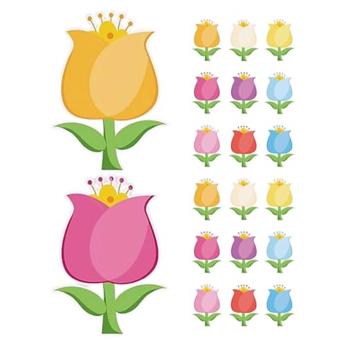 Angoily 90 Stück Teiliges Frühlings Bunten Tulpen papierblumen Leichte DIY blüten schablonen für Kartengestaltung Farbenfrohe Frühlingsdeko für Klassenzimmer Zuhause Outdoor events von Angoily
