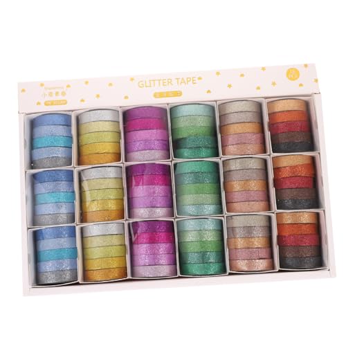 Angoily 90 Stück Teiliges Washi Tape Farben Glitter Dekoratives Klebeband für DIY Scrapbooking Journaling Planer Handwerk Zubehör Langlebig und Rückstandsfrei Ablösbar Angoily 90 Stück Teiliges Washi Tape Farben Glitter Dekoratives Klebeband für DIY Scrapbooking Journaling Planer Handwerk Zubehör Langlebig und Rückstandsfrei Ablösbar von Angoily