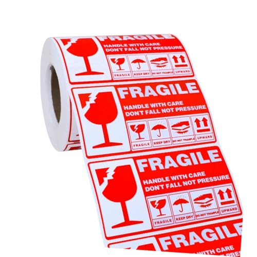 Angoily 900 Stck. Teiliges Rote Selbstklebende Papieraufkleber Handle With Care Zerbrechlich Warnetiketten für Versandverpackungen Sichtbar Stark Haftend Perforiert und Praktisch Angoily 900 Stck. Teiliges Rote Selbstklebende Papieraufkleber Handle With Care Zerbrechlich Warnetiketten für Versandverpackungen Sichtbar Stark Haftend Perforiert und Praktisch von Angoily
