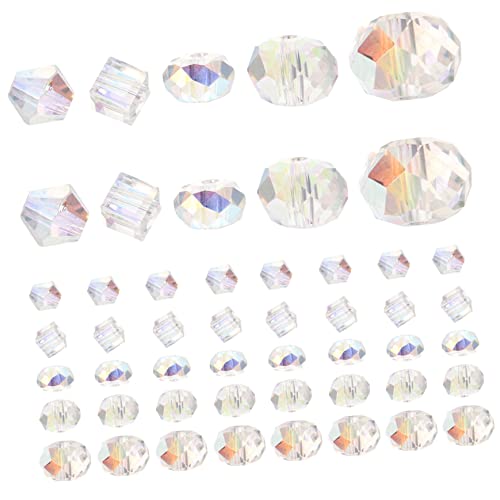 Angoily 90Stücke Ab Farbperlen Transparente Glasperlen Für DIY Schmuckherstellung Spitzenperlen Flachperlen Flachperlen von Angoily