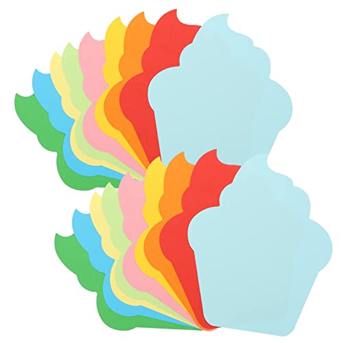 Angoily 90Stücke Bunte Papierausschnitte für Cupcake Dekoration DIY Handybastelmaterial für Kinderzimmer Klassenzimmer und Partys Hochwertiges und Langlebiges Papier von Angoily