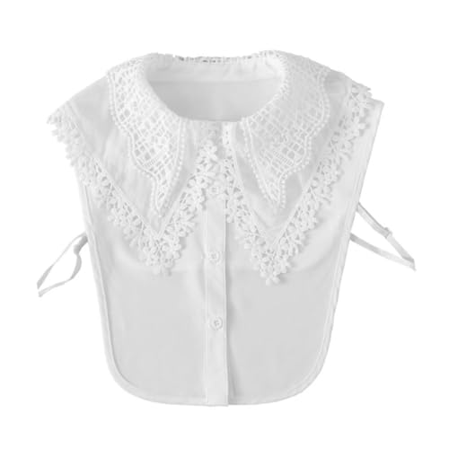 Angoily Abnehmbarer Spitzen Hemdkrauseinsatz Damen Atmungsaktiver Falscher Kragen mit Hohllaub Design Vielseitig Kombinierbar für Blusen Kleider und Shirts Eleganter Bluseneinsatz für von Angoily