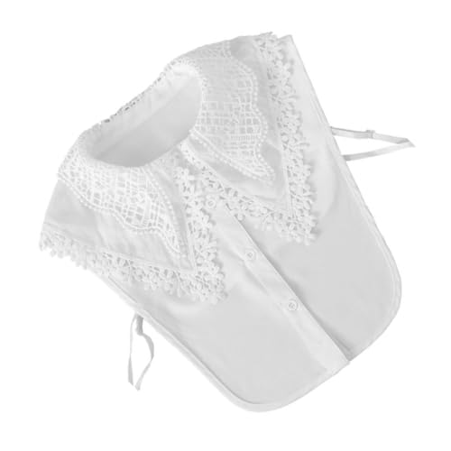 Angoily Abnehmbarer Spitzenkragen Damen Falscher Krageneinsatz mit Elastischem Band Eleganter Blusen Accessoire für Vielseitige Outfits Feine Verarbeitung Angenehm und Rutschfest Weiß von Angoily