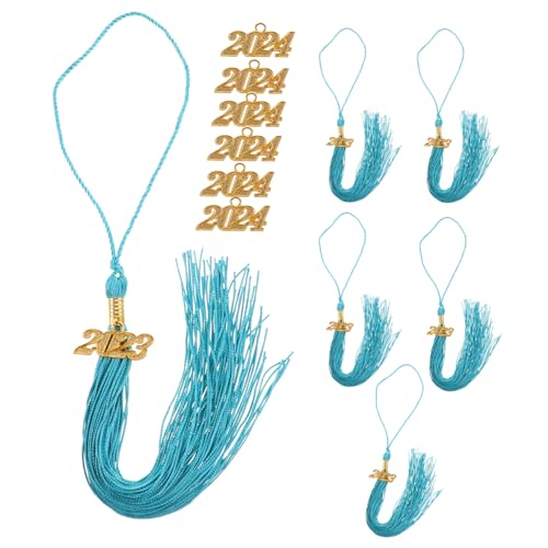 Angoily Abschluss Quaste Doktorhut Anhänger Teiliges Peacock Blau Gold Handgefertigte Abschlusskappen Dekoration Langlebig und Elegant für Abschlussfeier und Party von Angoily